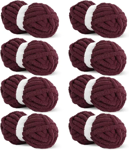 Miniatura 76 de HOMBYS Hilo de Chenille Grueso Carbón para Crochet, Hilo Grueso Espeso y Esponjoso para Tejer, Hilo Súper Grueso para Tejer Mantas a Mano, Hilo