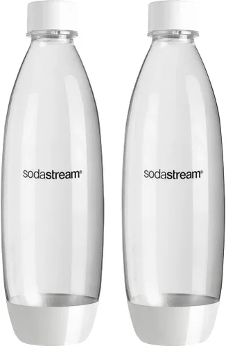 SodaStream 1L Paquete doble de botellas delgadas aptas para lavavajillas (blanco)