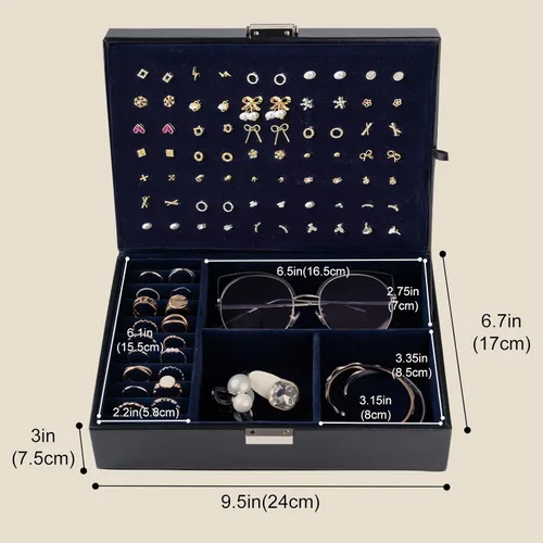 Miniatura 2 de ProCase Joyero organizador para mujeres y niñas, caja de joyería mejorada con 8 bolsas adicionales libres de deslustre, contenedor de almacenamiento