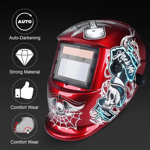 Miniatura 7 de Máscara de oscurecimiento automático con casco de color real de soldadura con rango de sombra ajustable 4/9-13 para campana de soldadura TIG MIG
