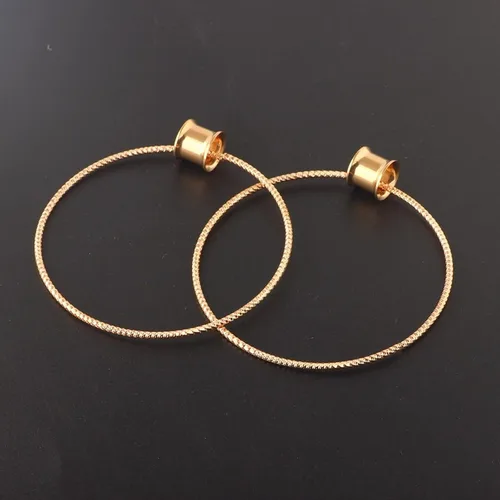 Miniatura 6 de Aretes de calibre para mujer, dilatadores de oreja colgantes con aro grande, de acero inoxidable, 2