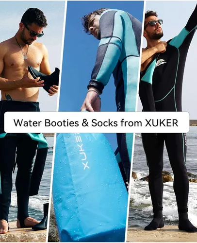 Miniatura 6 de XUKER Botas de buceo de neopreno de 0.079 pulgadas, botines de neopreno para hombres y mujeres, zapatos de agua con suela antideslizante, zapatos