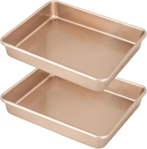 Miniatura 10 de Sartén rectangular antiadherente de 14 pulgadas para quiche con parte inferior extraíble para tartas, quiche para hornear, quiche, pasteles