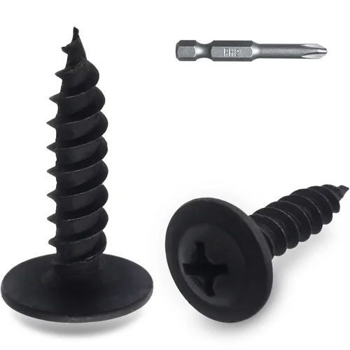 Miniatura 11 de JEGONFRI #8 Kit de surtido de tornillos de cabeza de cercha modificados negros, 132 piezas, Phillips Drive, tornillos de madera, tornillos, surtido