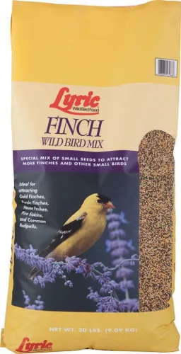 Lyric Finch - Semilla de ave silvestre pequeña para comederos exteriores, atrae jilgueros, pinzones domésticos y más, bolsa de 20 libras