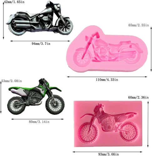 Miniatura 2 de Cestony Moldes de silicona para motocicleta para bricolaje, pasteles, fondant, galletas, jabón, pudín de azúcar, chocolate, caramelos duros