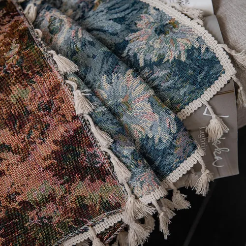 Miniatura 7 de ENJOYBRIDAL - 2 paneles de cortinas, florales, jacquard, estilo bohemio, rústico o de granja, semitraslúcidas, con bolsillo para cortinero y borlas