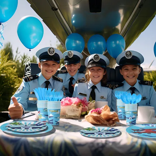 Miniatura 7 de Decoraciones de fiesta de avión - Platos, servilletas, vajilla y recuerdos - Sirve a 20 invitados
