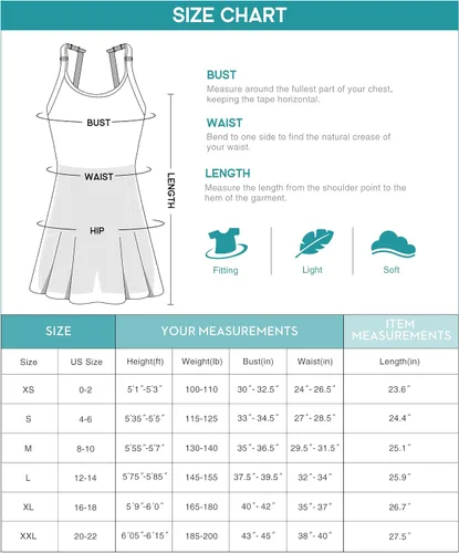 Miniatura 6 de Heathyoga Vestido de tenis con pantalones cortos integrados y brasier atlético para mujer, vestido de entrenamiento de golf trenzado de verano
