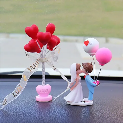 Miniatura 14 de Lindos adornos para parejas, bonita decoración de automóvil, bonita decoración de automóvil para pareja, figura de acción, adorno navideño para 1