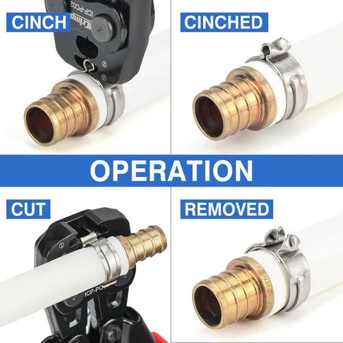 Miniatura 6 de iCrimp PC-PC02KIT PEX Kit de herramientas de engarce con abrazadera PEX de 1/2 pulgada (paquete de 20) y 3/4 pulgadas (10 unidades) de anillos