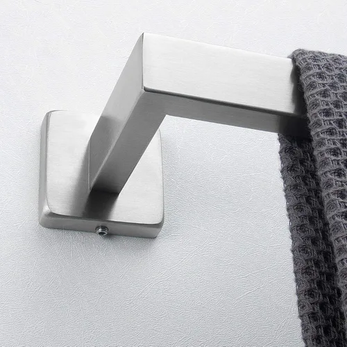 Miniatura 6 de NearMoon - Barra de toallas, accesorios de baño de acero inoxidable premium cuadrado de espesor para toalla de ducha para baño, soporte de toalla