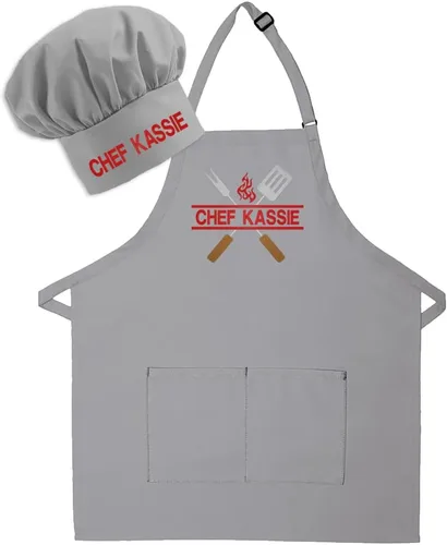 Miniatura 12 de Delantal bordado personalizado para adultos, hecho en los Estados Unidos, para hombres, mujeres, día del padre, cocina, barbacoa, parrilla, regalo