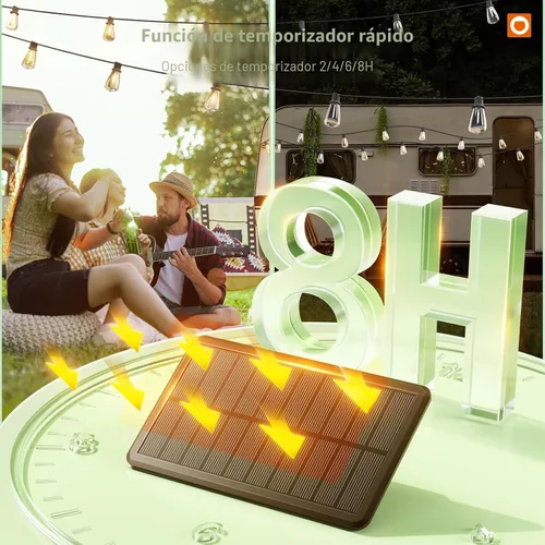 Miniatura 6 de addlon Luces de Cadena Solares de 33 (27+6) Pies Impermeables, Luz de Patio Solar con Control Remoto y Puerto USB, 9+1 Bombillas LED Irrompibles, 3