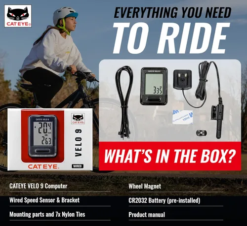Miniatura 9 de CATEYE Computadora de bicicleta con cable - Velocímetro y odómetro de nivel básico, perfecto para ciclistas principiantes, arranque y parada