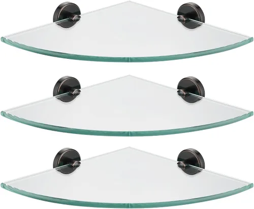Miniatura 10 de JQK TGS190L10-PB-P2 - Estante de pared flotante de acero inoxidable 304 para baño, 10 x 10 pulgadas, 2 unidades, color negro