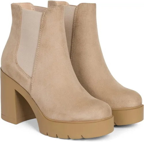 Miniatura 4 de Top Botines Chelsea de tacón alto para mujer, con suela elástica doble