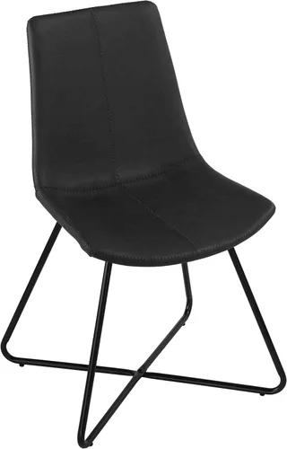 Cortesi Home Silla de comedor Tánger, color negro