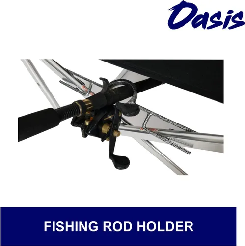 Miniatura 6 de Oasis Premium Director - Silla de pesca con soporte para caña, silla plegable de aluminio