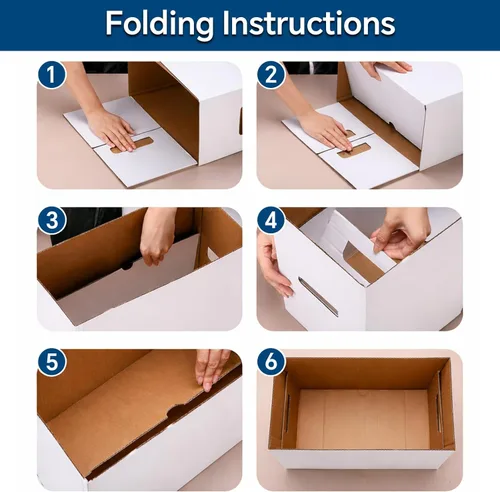 Miniatura 7 de PIT66 Paquete de 3 cajas de cómics de almacenamiento de cómics con capacidad para 150-175 cómics plegables y apilables, caja corta de cómics a