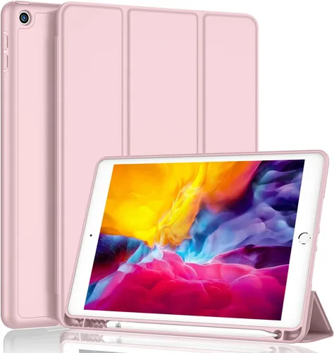 Miniatura 15 de iMieet Funda para iPad 9.7 (modelo 2018/2017, 6ª/5ª generación), funda inteligente con soporte para lápiz y parte trasera de silicona suave de piel