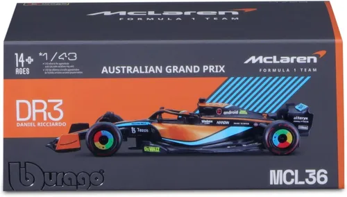 Miniatura 6 de Bburago 1:43 Carrera McLaren Racing MCL36 (2022) con # 4 Norris Driver