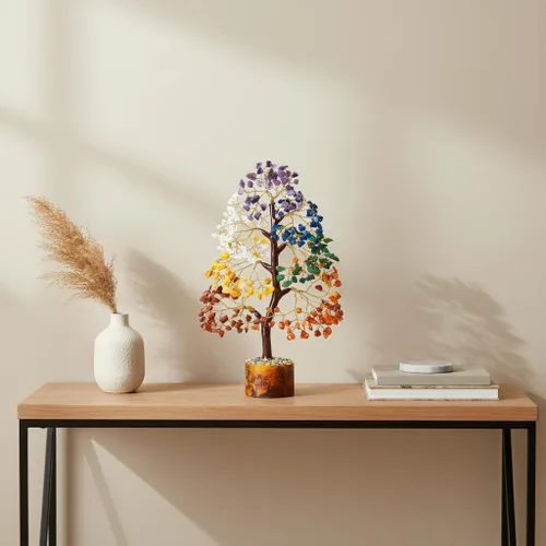 Miniatura 3 de ZAICUS Árbol de la vida de cristal de 7 chakras para decoración del hogar, regalos de cumpleaños de piedras preciosas para mujeres, amigos, mamá
