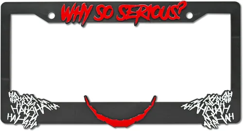 Miniatura 6 de ¿Por qué tan serio? Marco de matrícula 3D para motocicleta Joker 1 paquete de cubierta de matrícula de motocicleta Soporte universal para placa