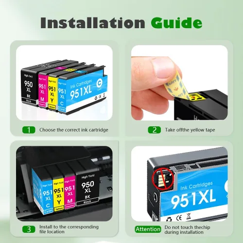 Miniatura 6 de 950XL 951XL - Cartucho de tinta compatible con HP 950 951, paquete combinado compatible con HP OfficeJet Pro 8600 8610 8615 8620 8100 8630 8660 8640