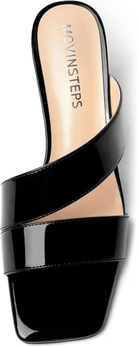 Miniatura 3 de Sandalias de tacón bajo para mujer, de charol y puntera cuadrada, de 2 pulgadas