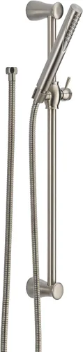 Miniatura 7 de Juego de kit de borde de bañera y ducha Delta Compel con barra deslizante, cabezal de ducha de mano de níquel cepillado, ducha de mano con barra