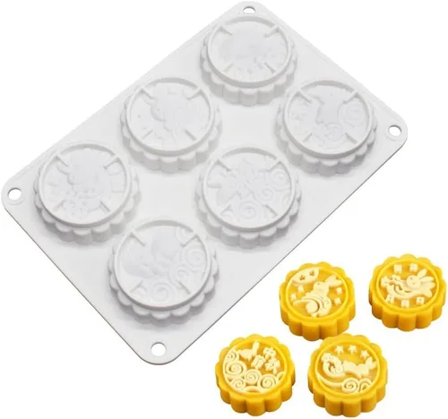 Miniatura 16 de Molde de silicona para pastel con 6 flores, molde de pan casero DIY, moldes de silicona para pastel, molde para pastel de luna, herramientas
