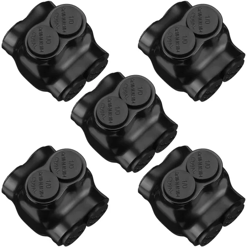 Copkim 5 piezas de conectores de cable aislados de 2 puertos con empalme en línea de aluminio, conector de grifo de tapa precargado con inhibidor de