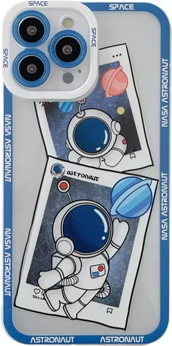 Miniatura 13 de Yonds Queen Funda transparente para iPhone 11, diseño de luna de astronauta espacial de astronauta de dibujos animados, elegante diseño de luna