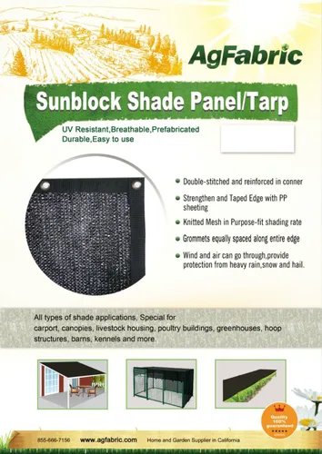 Miniatura 8 de Agfabric 70% bloqueador solar prefabricado sombra panel, panel de sombra Tarp con ojales para invernadero, marquesina, granero o jaula, piscina