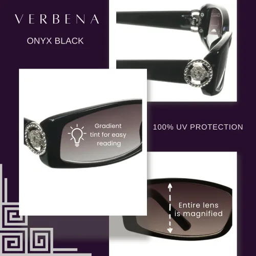 Miniatura 4 de proSPORT Lentes de sol de lectura con lentes completos, lentes tintados, para mujer, con emblema de medusa, emblema de medusa, color dorado