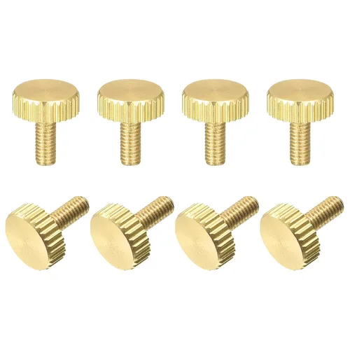 Miniatura 10 de uxcell Tornillos moleteados para pulgar, pernos planos de latón M3x10mm, sujetadores para PC, electrónicos, mecánicos, 8