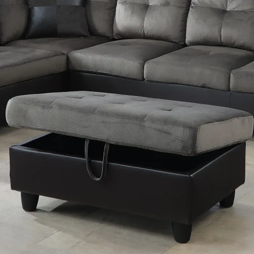 Miniatura 23 de A Ainehome Otomana, moderna otomana de cuero para sala de estar, apartamento y espacio pequeño (tamaño: 28.5 x 19 x 17.5 pulgadas de alto, A-negro)