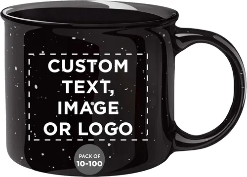 Miniatura 11 de DISCOUNT PROMOS Tazas de café personalizadas de cerámica para fogata, 13 onzas, juego de 10/50/100, paquete personalizado a granel, perfecto