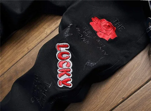 Miniatura 6 de AITITIA - Jeans rasgados de ajuste estándar para hombre