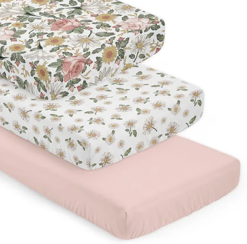 Miniatura 11 de Sweet Jojo Designs Sábanas bajeras para cuna (floral vintage de margaritas) para niñas, guardería infantil, habitación de niños pequeños