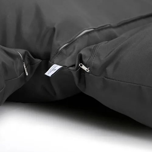 Miniatura 4 de LeisureMod Cojín colgante para silla de columpio para 2 personas, color negro, algodón suave y transpirable, funda extraíble con cremallera