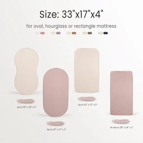 Miniatura 11 de lulumoon Sábanas de muselina para moisés para bebé: sábanas ajustables suaves para moisés de cabecera para niños y niñas Oliva y Crema