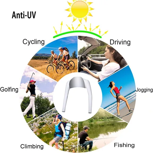 Miniatura 5 de Chal refrescante manga para brazo con agujero para los dedos, protección solar para mujeres y hombres para golf, equitación, conducción