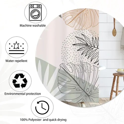 Miniatura 4 de Cortina de ducha pequeña verde salvia, cortina de ducha abstracta bohemia para baño, juego de cortina de ducha medio angosta, cortina de ducha