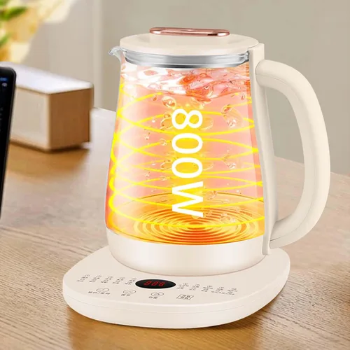 Miniatura 5 de Olla para preservar la salud, hervidor eléctrico con control de temperatura, para sopa, gachas, té de hierbas, base de acero inoxidable, panel
