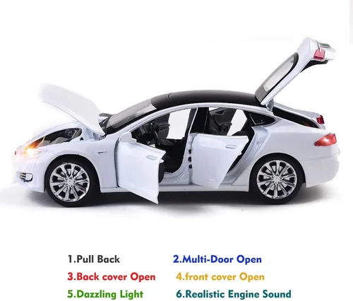 Miniatura 2 de gidoyi Modelo de Coche de Juguete S Modelo de Aleación Vehículos de Juguete de tracción hacia atrás Escala 1/32 Juguetes de Coche para Niños Negro