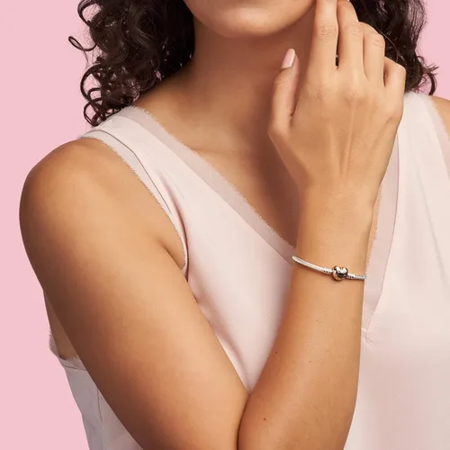 Miniatura 3 de Pandora Moments - Pulsera de cadena de serpiente con cierre de corazón, pulsera para mujer, compatible con momentos, con caja de regalo