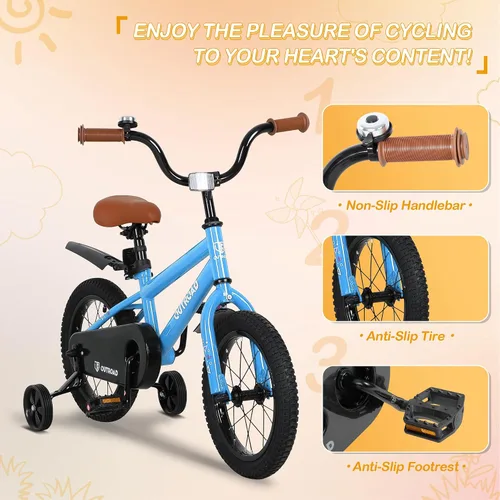 Miniatura 4 de Outroad - Bicicleta infantil para niños y niñas de 3 a 9 años, bicicleta para niños de 14, 16 y 18 pulgadas, con ruedas de entrenamiento, bicicletas