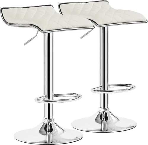 Miniatura 14 de VECELO Juego de 2 taburetes de bar ajustables, taburetes de altura de barra para encimera de cocina